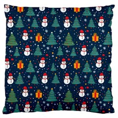 Snow Snowman Tree Christmas Tree Standard Premium Plush Fleece Cushion Case (two Sides) by Ravend