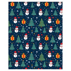 Snow Snowman Tree Christmas Tree Drawstring Bag (small) by Ravend