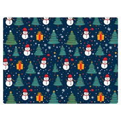 Snow Snowman Tree Christmas Tree Premium Plush Fleece Blanket (extra Small) by Ravend