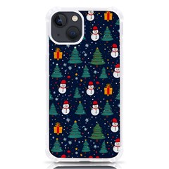 Snow Snowman Tree Christmas Tree Iphone 13 Tpu Uv Print Case by Ravend