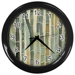 Bamboo Plants Wall Clock (Black) Front