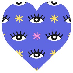 Eye Star Asterisk Pattern Background Wooden Puzzle Heart