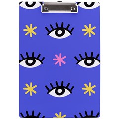 Eye Star Asterisk Pattern Background A4 Acrylic Clipboard by Ravend