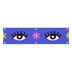 Eye Star Asterisk Pattern Background Banner And Sign 4  X 1  by Ravend