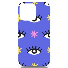 Eye Star Asterisk Pattern Background Iphone 14 Pro Max Black Uv Print Case by Ravend