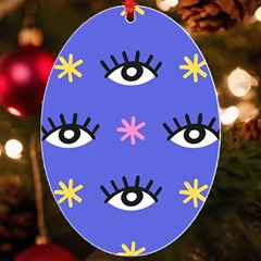 Eye Star Asterisk Pattern Background Uv Print Acrylic Ornament Oval by Ravend