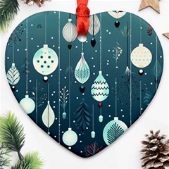 Ball Bauble Winter Heart Ornament (two Sides) by Ravend