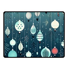 Ball Bauble Winter Two Sides Fleece Blanket (small) by Ravend