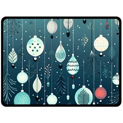 Ball Bauble Winter Two Sides Fleece Blanket (large) by Ravend