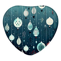 Ball Bauble Winter Heart Glass Fridge Magnet (4 Pack) by Ravend