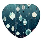 Ball Bauble Winter Heart Glass Fridge Magnet (4 pack) Front