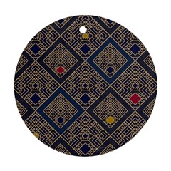 Pattern Flower Design Round Ornament (two Sides) by Ravend