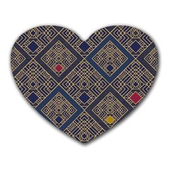 Pattern Flower Design Heart Mousepad by Ravend