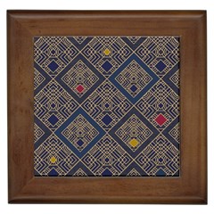 Pattern Floral Leaves Framed Tile by Ravend