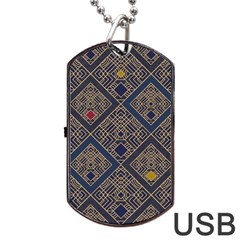 Pattern Flower Design Dog Tag Usb Flash (one Side) by Ravend