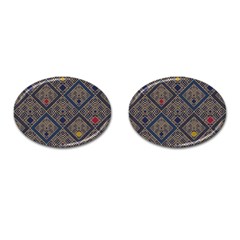 Pattern Floral Leaves Cufflinks (oval) by Ravend