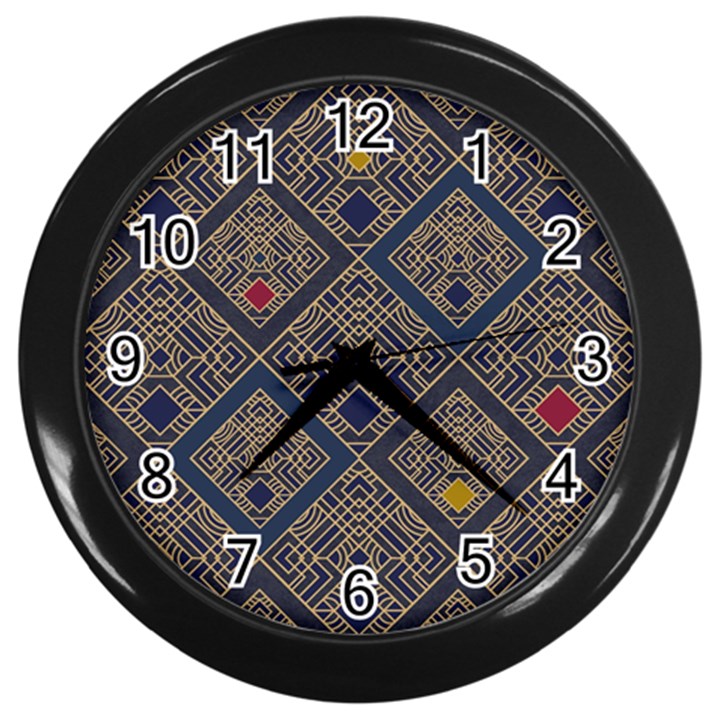 Pattern Flower Design Wall Clock (Black)