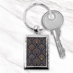 Pattern Flower Design Key Chain (rectangle) by Ravend