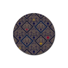 Pattern Flower Design Rubber Coaster (round) by Ravend