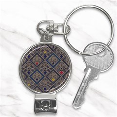 Pattern Seamless Antique Luxury Nail Clippers Key Chain by Ravend