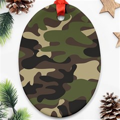 Texture Military Camouflage Repeats Seamless Army Green Hunting Ornament (oval)