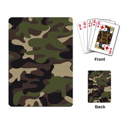 Texture Military Camouflage Repeats Seamless Army Green Hunting Playing Cards Single Design (rectangle) by Ravend