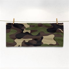 Texture Military Camouflage Repeats Seamless Army Green Hunting Hand Towel by Ravend