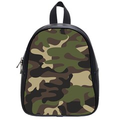 Texture Military Camouflage Repeats Seamless Army Green Hunting School Bag (small) by Ravend