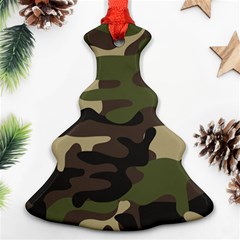 Texture Military Camouflage Repeats Seamless Army Green Hunting Christmas Tree Ornament (two Sides)