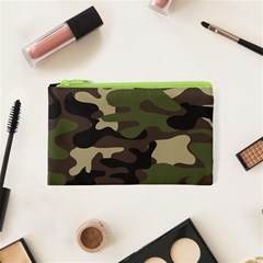 Texture Military Camouflage Repeats Seamless Army Green Hunting Cosmetic Bag (xs) by Ravend