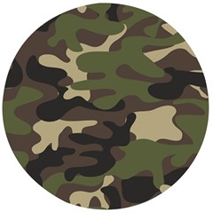 Texture Military Camouflage Repeats Seamless Army Green Hunting Wooden Bottle Opener (round) by Ravend