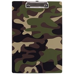 Texture Military Camouflage Repeats Seamless Army Green Hunting A4 Acrylic Clipboard by Ravend