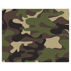 Texture Military Camouflage Repeats Seamless Army Green Hunting Premium Plush Fleece Blanket (medium) by Ravend