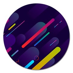 Colorful Abstract Background Magnet 5  (round) by Ravend