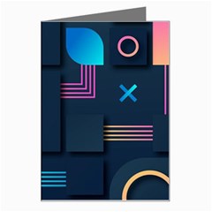 Gradient Geometric Shapes Dark Background Greeting Card by Ravend