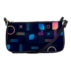 Gradient Geometric Shapes Dark Background Shoulder Clutch Bag by Ravend