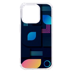 Gradient Geometric Shapes Dark Background Iphone 14 Pro Tpu Uv Print Case by Ravend