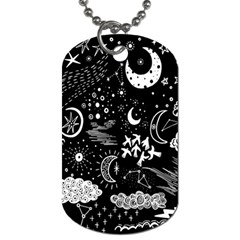 Vector Set Sketch Drawn With Space Dog Tag (one Side) by Ravend