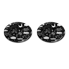 Vector Set Sketch Drawn With Space Cufflinks (oval) by Ravend