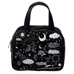 Vector Set Sketch Drawn With Space Classic Handbag (one Side) by Ravend