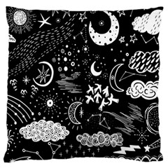 Vector Set Sketch Drawn With Space Large Cushion Case (one Side) by Ravend