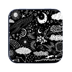 Vector Set Sketch Drawn With Space Square Metal Box (black) by Ravend