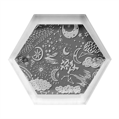 Vector Set Sketch Drawn With Space Hexagon Wood Jewelry Box by Ravend