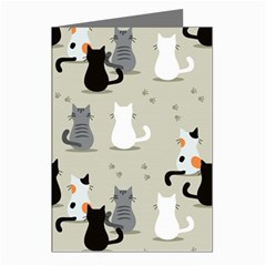 Cute Cat Seamless Pattern Greeting Cards (pkg Of 8)