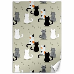 Cute Cat Seamless Pattern Canvas 12  X 18  by Ravend