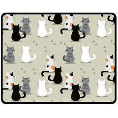 Cute Cat Seamless Pattern Fleece Blanket (medium) by Ravend