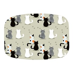 Cute Cat Seamless Pattern Mini Square Pill Box by Ravend