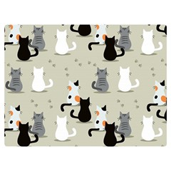 Cute Cat Seamless Pattern Two Sides Premium Plush Fleece Blanket (extra Small) by Ravend