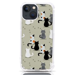 Cute Cat Seamless Pattern Iphone 13 Mini Tpu Uv Print Case by Ravend