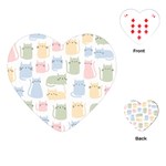 Cute Cat Colorful Cartoon Doodle Seamless Pattern Playing Cards Single Design (Heart) Front